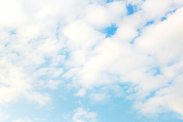 Obraz premium Beautiful cirrus clouds on blue sky on a sunny day background texture. wallpaper skybox