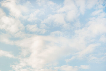 Beautiful cirrus clouds on blue sky on a sunny day background texture. wallpaper skybox