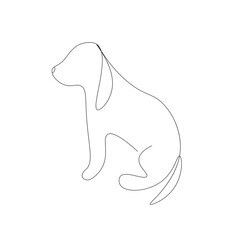 Cute puppy dog on white background, vector illustration