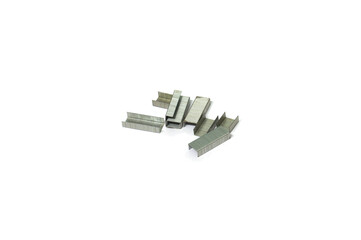 stapler pins on a white background