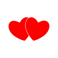 Hearts icon. Simple heart love logo isolated on white background