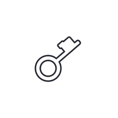 Discovery tool. Key line icon or logo isolated sign symbol vector illustration. 
