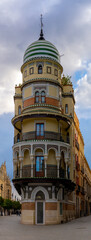 view of the historic La Adriatica Building in Seville