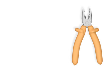 Metal pliers with rubber grips Background on the theme of tools, repair or maintenance of equipment.