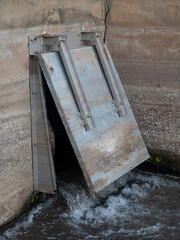 Drain pipe. sewage from pipes.