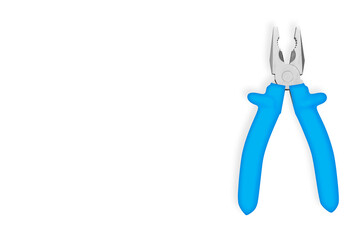 Metal pliers with rubber grips Background on the theme of tools, repair or maintenance of equipment.