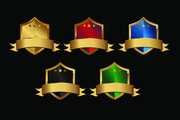Luxury badge shield vector illustration