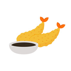 Tempura vector. Tempura on white background.