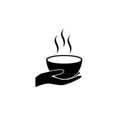 Food sharing sign design. Charity and volunteer concept isolated on white background