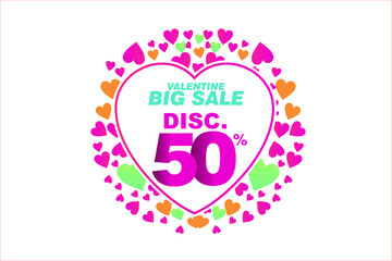 Happy valentines day promo sale vector illustration