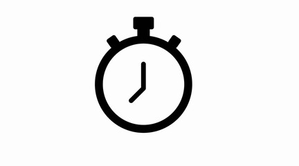 Vector Isolated Illustration of a Clock. Black and White Time Icon, Chronometer Icon