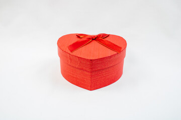 Valentine's day gift box with heart, empty heart box, open and closed gift box with lid