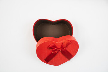 Valentine's day gift box with heart, empty heart box, open and closed gift box with lid