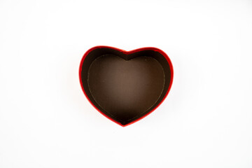 Valentine's day gift box with heart, empty heart box, open and closed gift box with lid