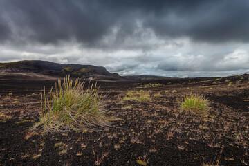 black sand hills in Iceland 
