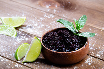 blackberry jam, lime, tea, winter