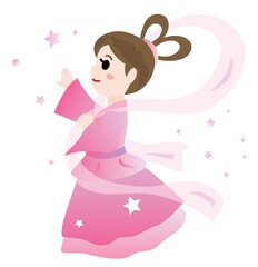 七夕祭りの織姫のイラスト