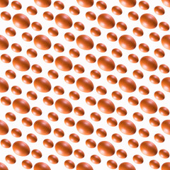 Brown chicken eggs laid out in a pattern, on a white background, wallpaper, template