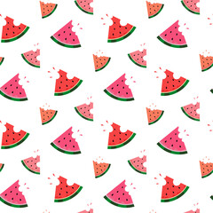 Watermelon pattern for textile fabrics. Colorful watermelon. Summer design. Healthy fruits.