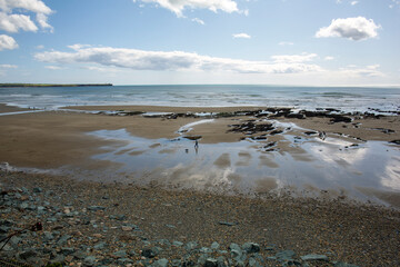 The beach at Tramore, County Waterford in ireland on a lovely bright day.