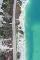The stunningly beautiful Karlstrup Kalkgrav seen from above - aqua blue water