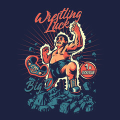 wrestler victory illustration