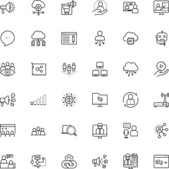 communication vector icon set such as: propaganda, add, find, indicator, note, artificial, gear, avatar, science, comment, experience, modem, ftp, legal, giving, signal, development, folder, behavior