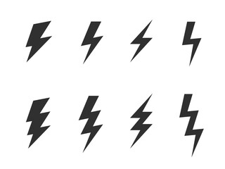 Vector monochrome flash icons set