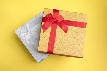 Gift boxes for man and woman. Gift boxes of different colors. Gifts for lovers