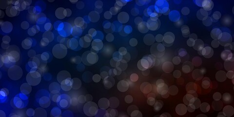 Dark Blue, Yellow vector background with circles.