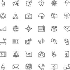 communication vector icon set such as: dial, net, solution, shopping, home, pad, channel, president, behavioral, emergency, candidate, scream, player, politician, upload, engineering, face, teaching