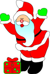 Santa Claus. New Year's drawing. Children's drawing.