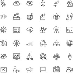 communication vector icon set such as: recruitment, tutorial, creativity, transfer, infrared, engineering, motion, warning, lecturer, reading, investment, png, pen, consumer, asynchronous learning