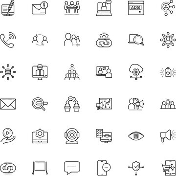 Communication Vector Icon Set Such As: Broadcast, Smartphone, Browser, Note, Community, Template, Exam, Ipad, Loudspeaker, E-learning, Public, Society, Table, Database, Play, Workshop, Restricted