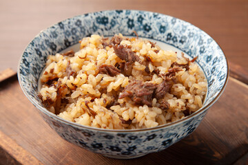 牛肉の炊き込みご飯