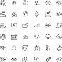 communication vector icon set such as: bulb, partner, no, brain, equality, settings, headline, cyber, flow, propaganda, indicator, restricted, assistance, dictionary, low, ftp, success, generate, wi
