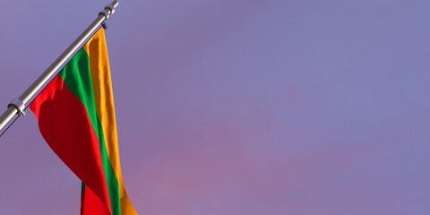 3D rendering of the Lithuania national flag