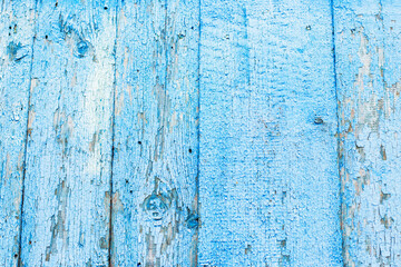 Weathered blue wooden background texture. Shabby wood teal or turquoise green painted. Vintage beach wood backdrop.