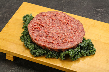 Raw beef burger cutlet for burger