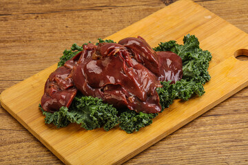 Raw chicken liver for cooking