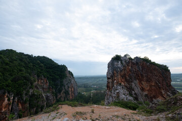 mountain, landscape, sky, rock, nature, mountains, sea, green, blue, clouds, stone, travel, hill, summer, panorama, water, coast, tourism, cliff, tree, ocean, forest, cloud, canyon, island