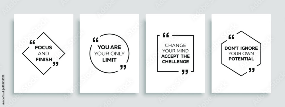Wall mural inspirational quote for your opportunities. speech bubbles with quote marks. motivational quotes. ve