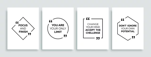 Foto op Plexiglas Inspirational quote for your opportunities. Speech bubbles with quote marks. Motivational quotes. Vector illustration. © Menthol