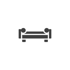 Couch sofa vector icon. filled flat sign for mobile concept and web design. Sofa, seat furniture glyph icon. Symbol, logo illustration. Vector graphics
