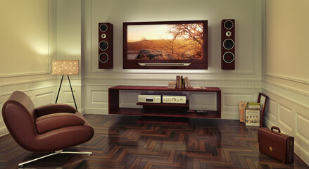 Modern Style Interior by Evening- 3D Visualization
