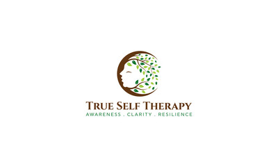 Therapy Logo with woman face and big tree with leaves vector