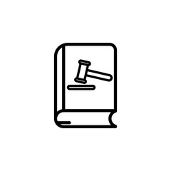 Book line icon with Hammer. legal justice symbol. simple design editable. Design template vector