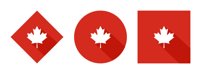 maple leaf icon set isolated on white background