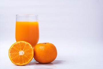 Orange juice isolated on white background
