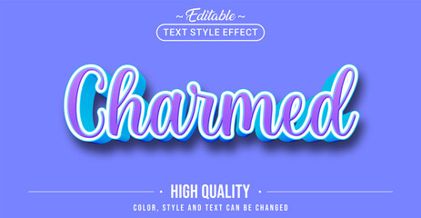 Editable text style effect - Charmed text style theme.